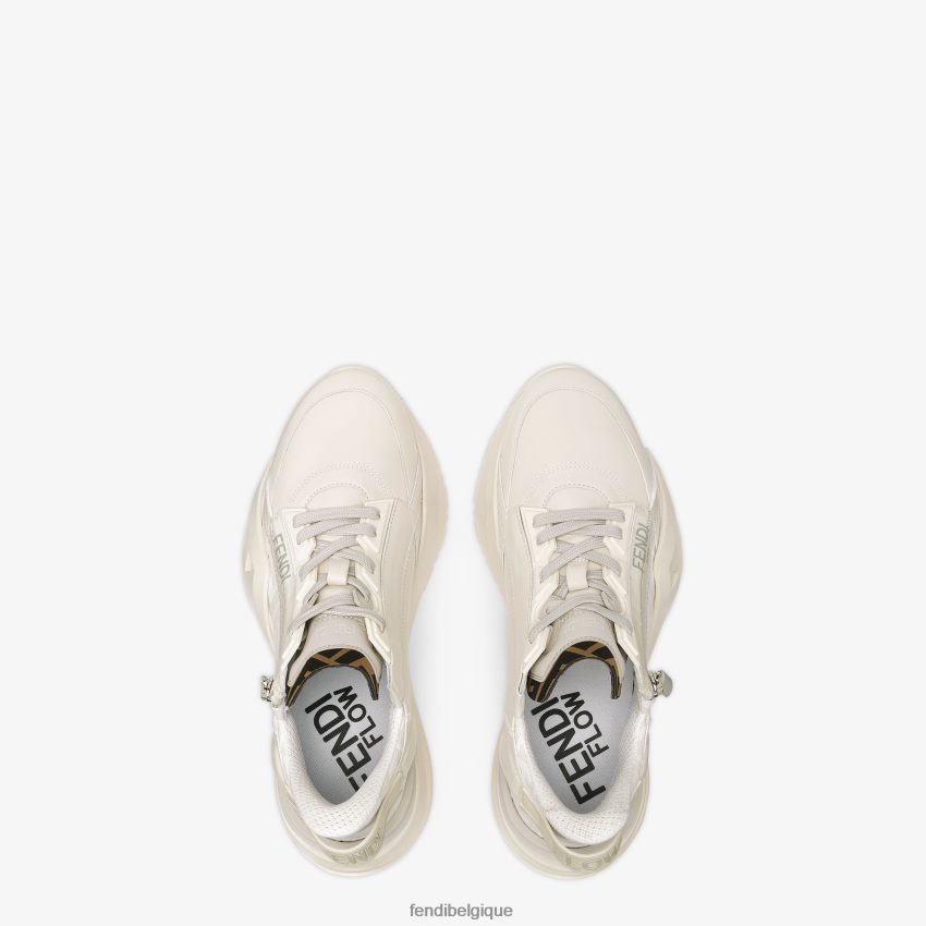 chaussures Fendi baskets basses en cuir blanc hommes 8X8J2J2236 Fendi Sac