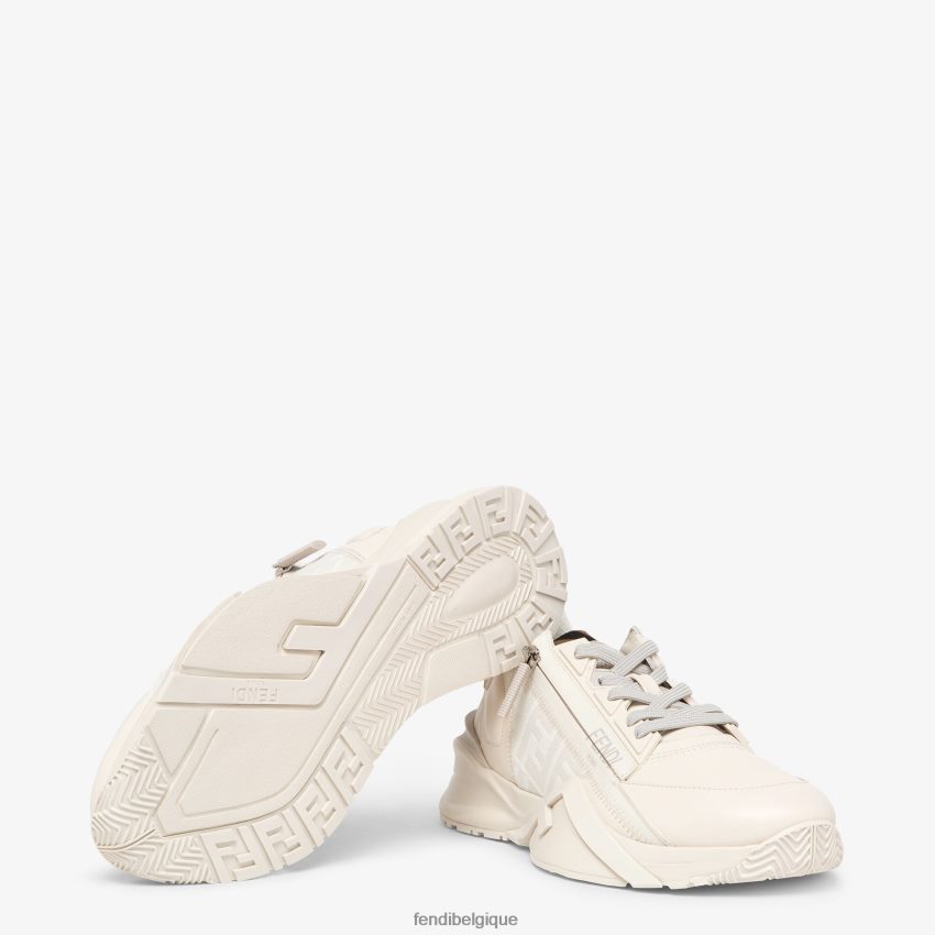 chaussures Fendi baskets basses en cuir blanc hommes 8X8J2J2236 Fendi Sac