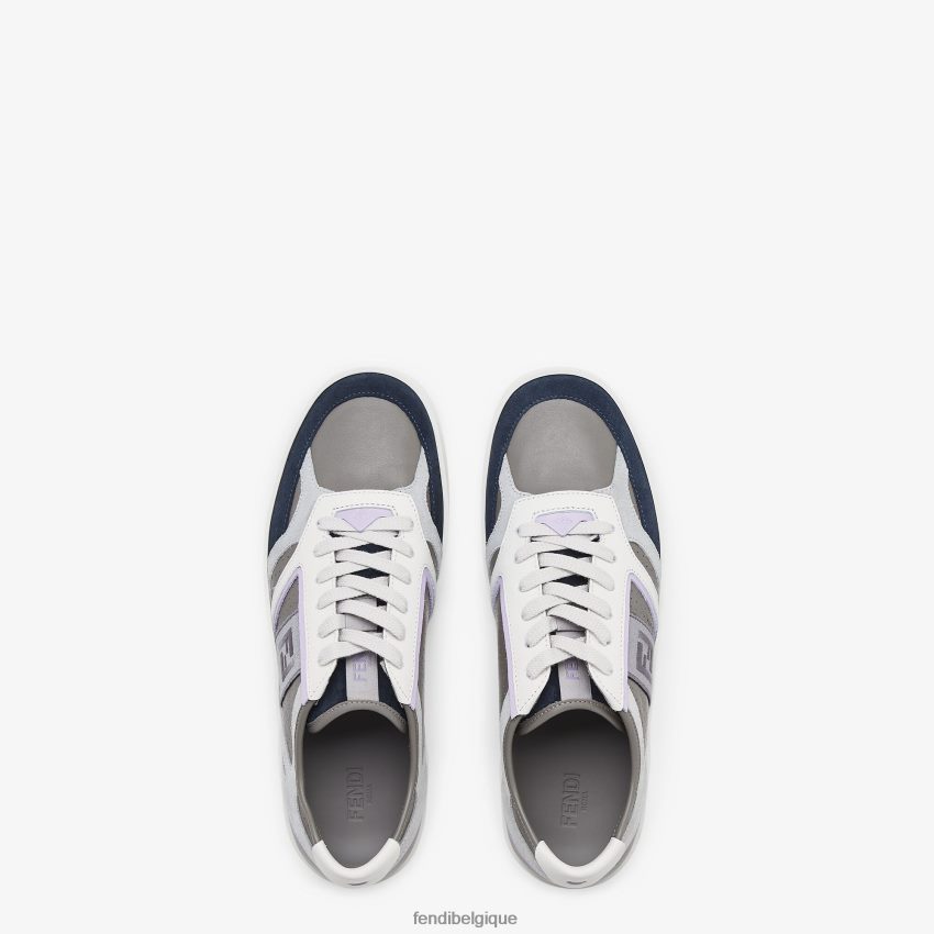 chaussures Fendi baskets basses en cuir gris hommes 8X8J2J2231 Fendi Belgique