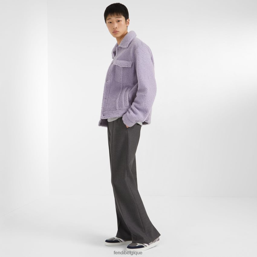 chaussures Fendi baskets basses en cuir gris hommes 8X8J2J2231 Fendi Belgique