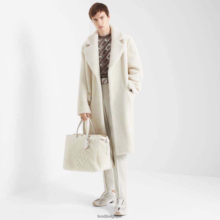 chaussures Fendi baskets basses en cuir nubuck blanc hommes 8X8J2J2301 Fendi Lunette De Soleil