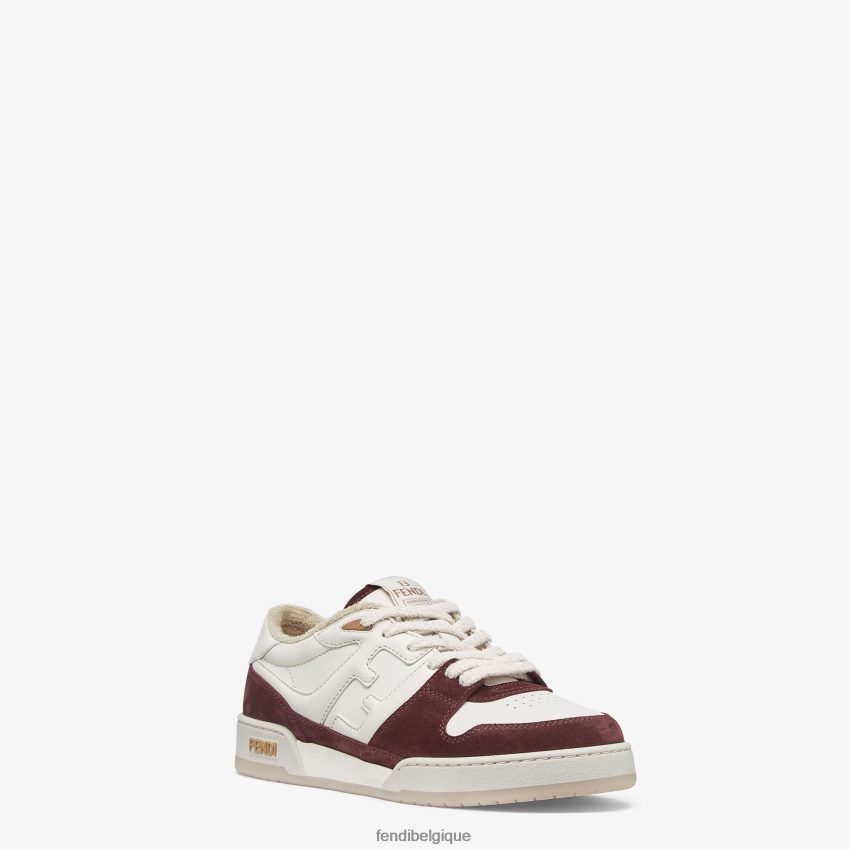 chaussures Fendi baskets basses en daim bordeaux rouge hommes 8X8J2J2305 Fendi Sac