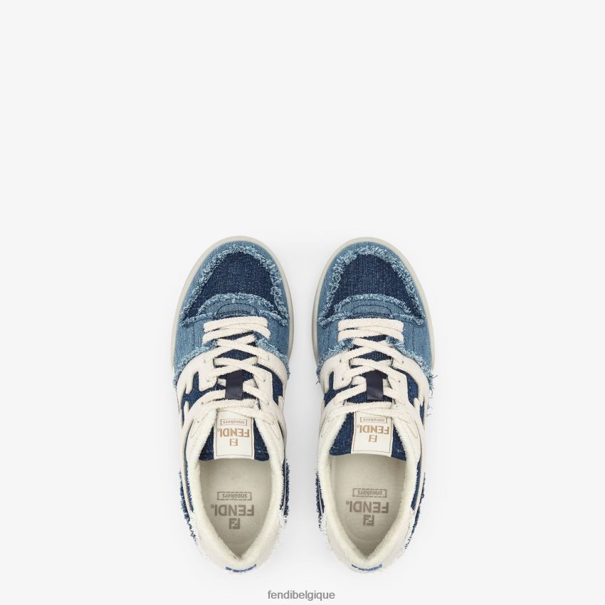 chaussures Fendi baskets basses en jean bleu hommes 8X8J2J2239 Fendi Sac