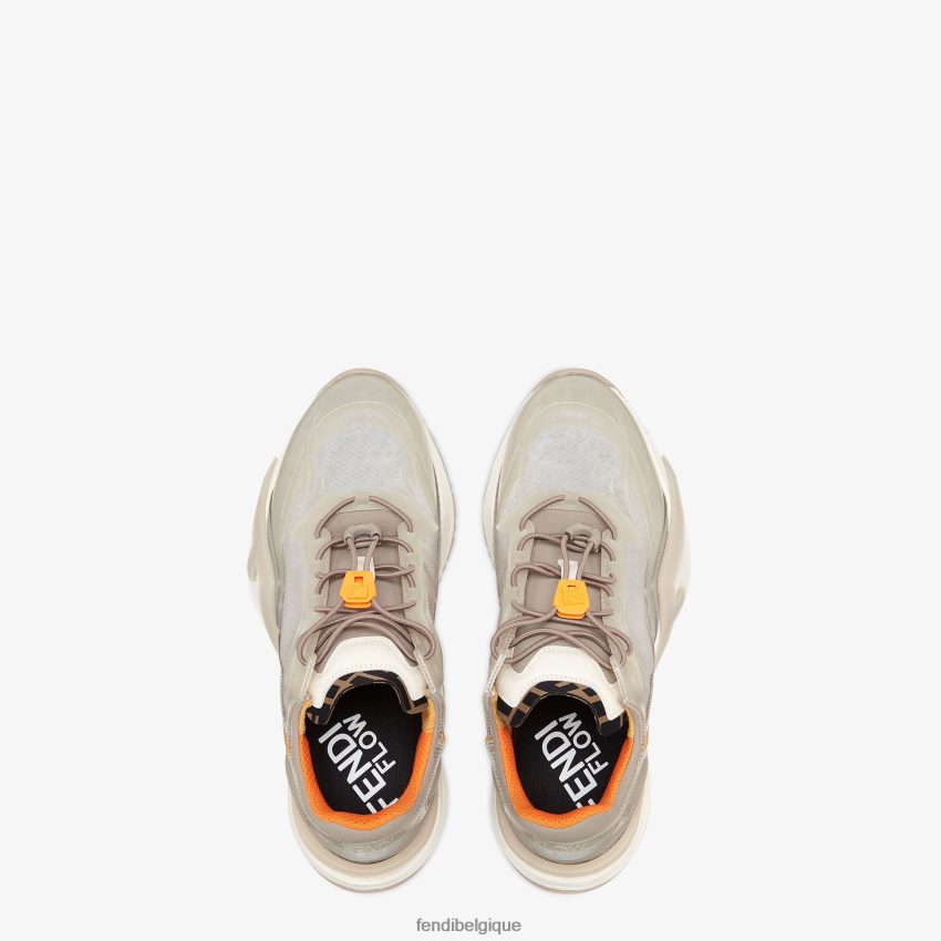 chaussures Fendi baskets basses en nylon beige hommes 8X8J2J2291 Fendi Belgique