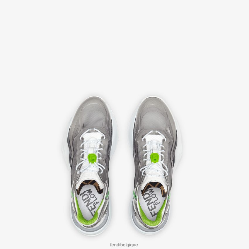 chaussures Fendi baskets basses en nylon gris hommes 8X8J2J2293 Fendi Sac