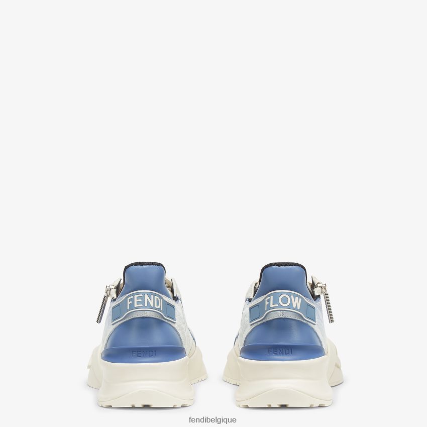 chaussures Fendi baskets de course en cuir caïman blanc hommes 8X8J2J2237 Fendi Belgique