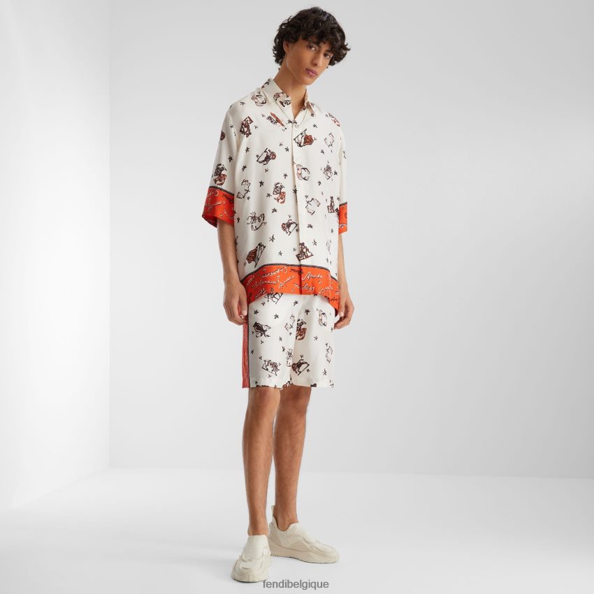 chaussures Fendi baskets de course en maille blanc hommes 8X8J2J2252 Fendi Belgique