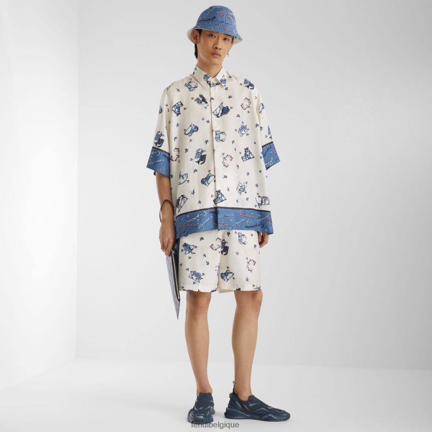 chaussures Fendi baskets de course en maille bleu hommes 8X8J2J2264 Fendi Belgique