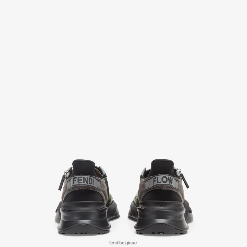 chaussures Fendi baskets de course fluo et tissu noir hommes 8X8J2J2269 Fendi Sac