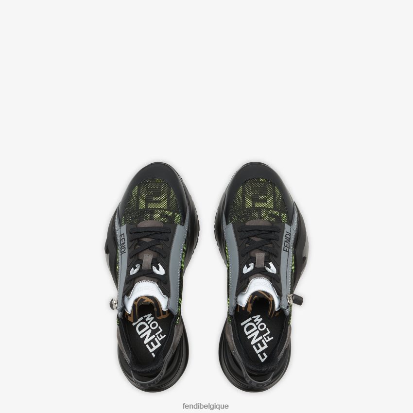 chaussures Fendi baskets de course fluo et tissu noir hommes 8X8J2J2269 Fendi Sac