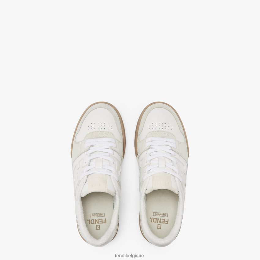 chaussures Fendi chaussures basses en daim blanc hommes 8X8J2J2233 Fendi Sac