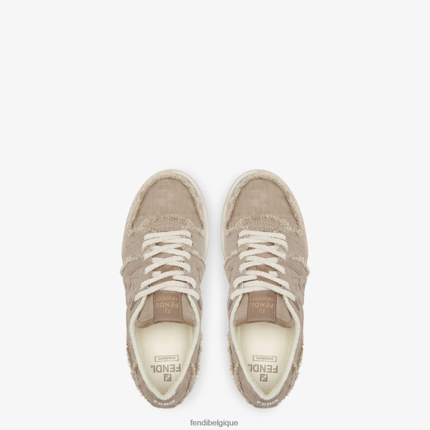 chaussures Fendi chaussures basses en toile beige hommes 8X8J2J2263 Fendi Sac