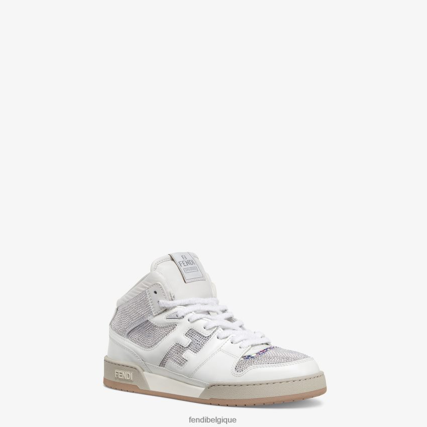 chaussures Fendi chaussures montantes en cuir blanc hommes 8X8J2J2265 Fendi Lunette De Soleil
