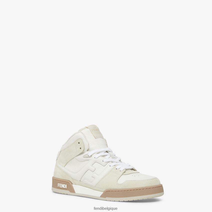chaussures Fendi chaussures montantes en cuir blanc hommes 8X8J2J2274 Fendi Lunette De Soleil