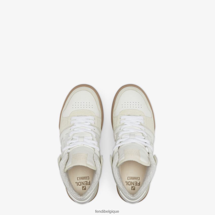 chaussures Fendi chaussures montantes en cuir blanc hommes 8X8J2J2274 Fendi Lunette De Soleil