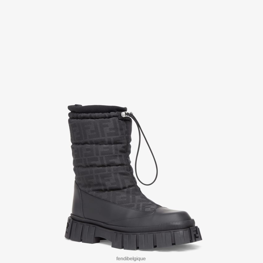 chaussures Fendi bottes en cuir noir hommes 8X8J2J2318 Fendi Belgique