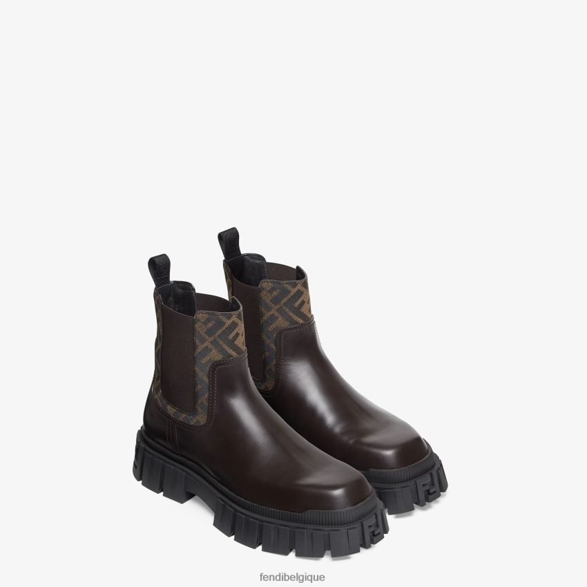 chaussures Fendi bottines chelsea en cuir brun hommes 8X8J2J2221 Fendi Sac