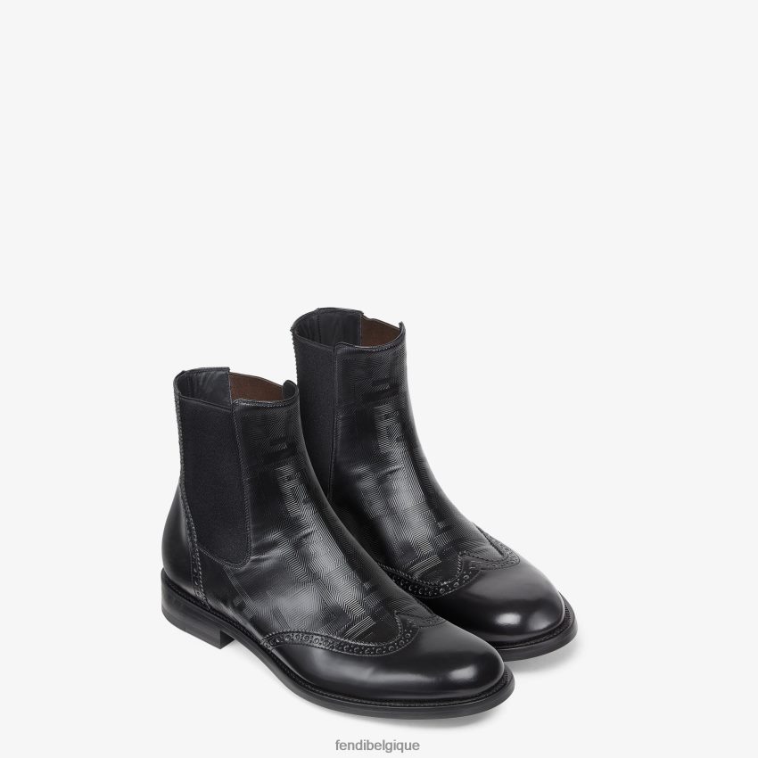 chaussures Fendi bottines chelsea en cuir noir hommes 8X8J2J2311 Fendi Sac