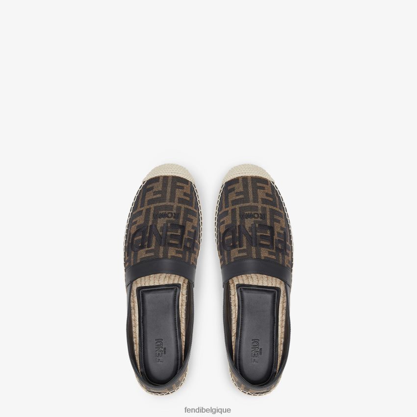 chaussures Fendi espadrilles en tissu brun hommes 8X8J2J2258 Fendi Belgique