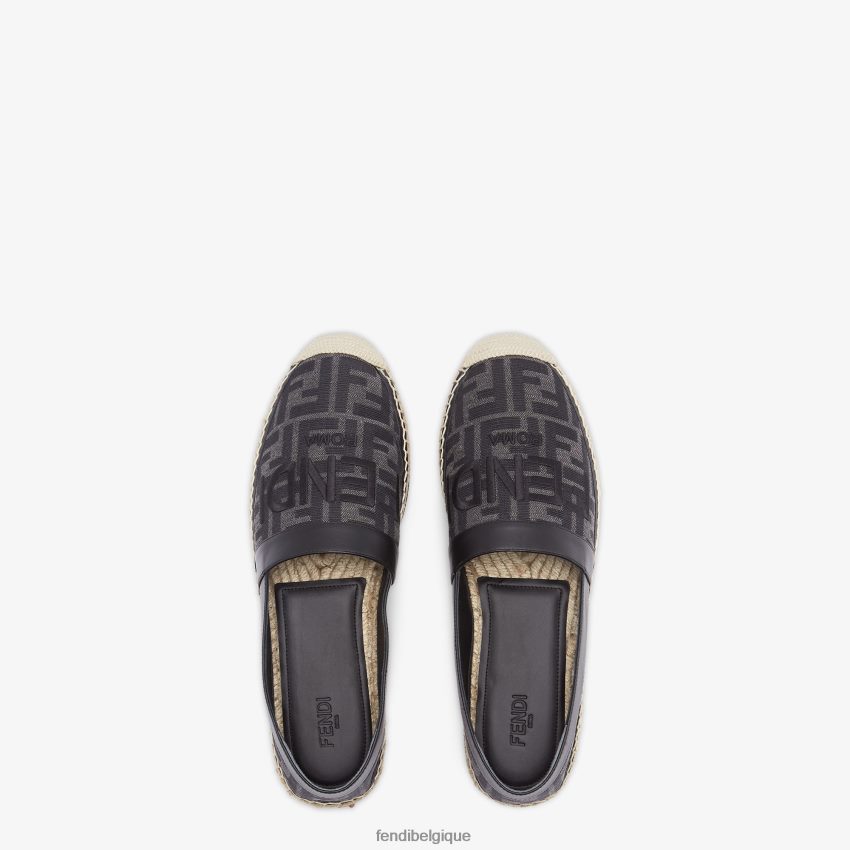 chaussures Fendi espadrilles en tissu noir hommes 8X8J2J2257 Fendi Sac