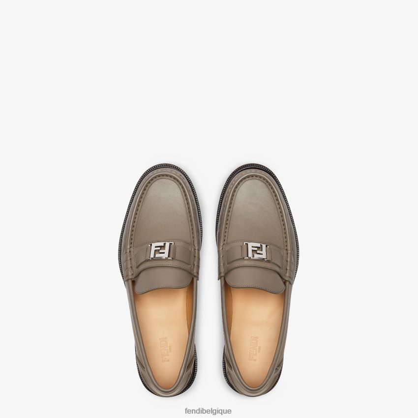 chaussures Fendi mocassins en cuir beige hommes 8X8J2J2244 Fendi Lunette De Soleil