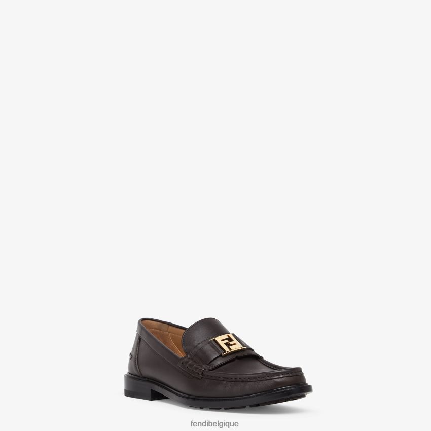 chaussures Fendi mocassins en cuir brun hommes 8X8J2J2247 Fendi Lunette De Soleil