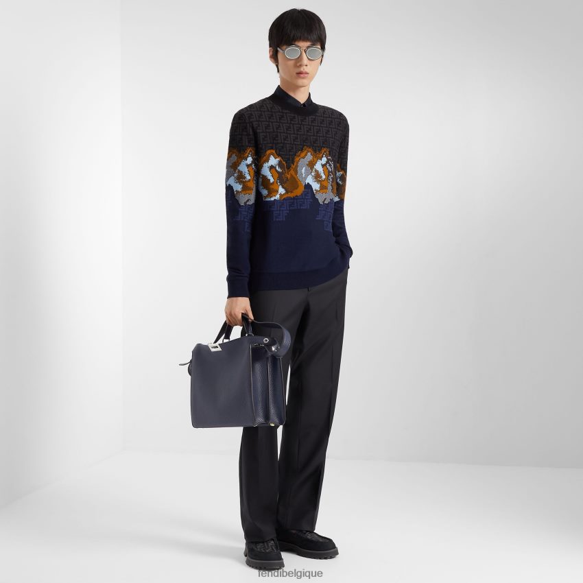 chaussures Fendi mocassins en nubuck noir hommes 8X8J2J2287 Fendi Sac