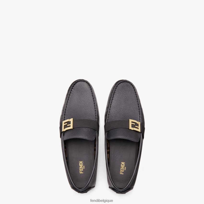 chaussures Fendi pilotes en cuir noir hommes 8X8J2J2249 Fendi Belgique