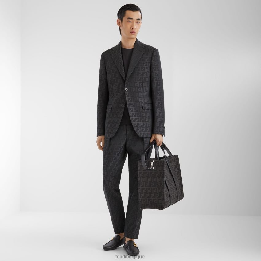 chaussures Fendi pilotes en cuir noir hommes 8X8J2J2249 Fendi Belgique