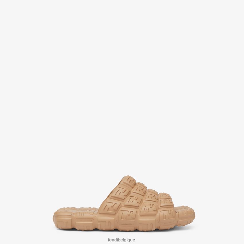 chaussures Fendi toboggans en caoutchouc beige hommes 8X8J2J2229 Fendi Lunette De Soleil