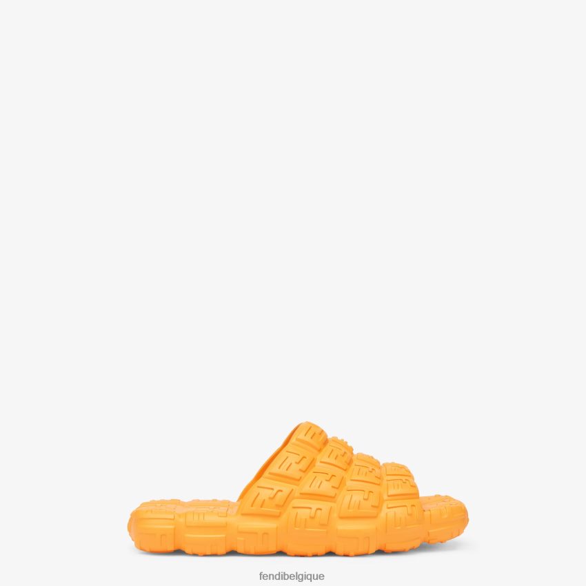 chaussures Fendi toboggans en caoutchouc orange hommes 8X8J2J2228 Fendi Belgique