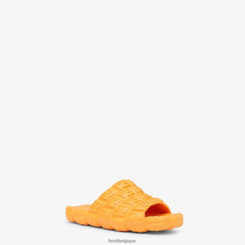 chaussures Fendi toboggans en caoutchouc orange hommes 8X8J2J2228 Fendi Belgique