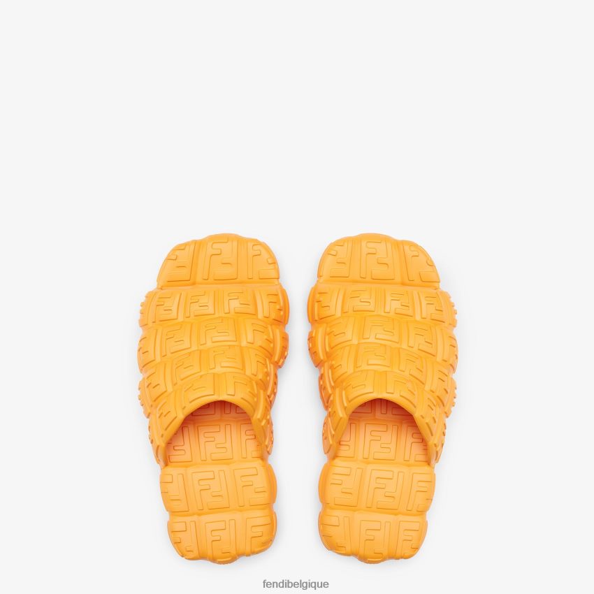 chaussures Fendi toboggans en caoutchouc orange hommes 8X8J2J2228 Fendi Belgique