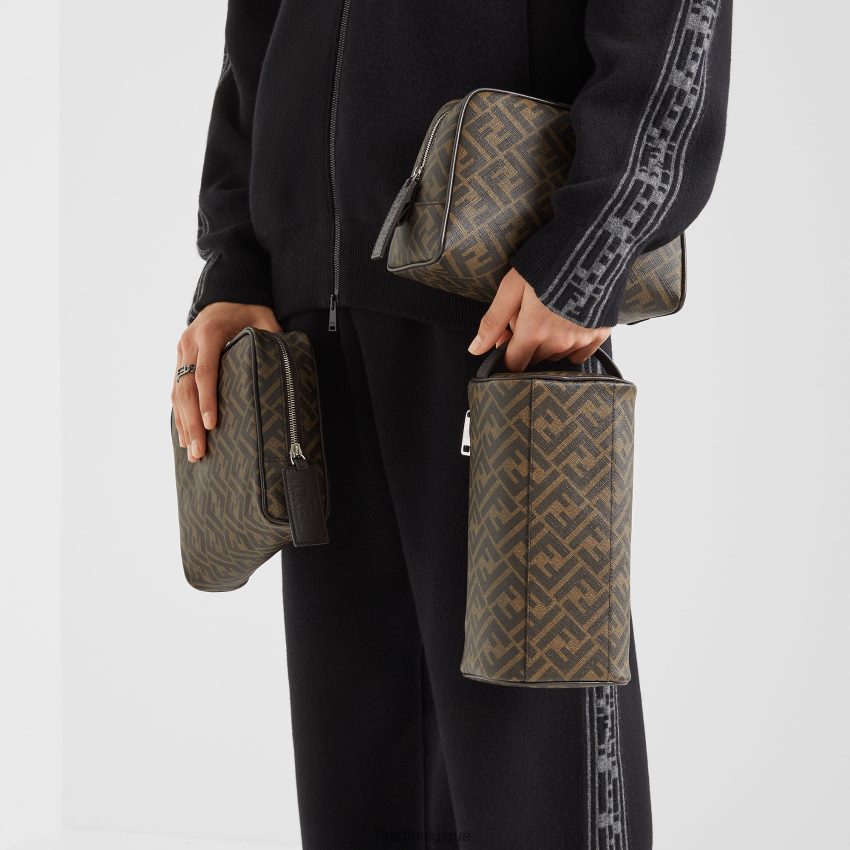 accessoires Fendi trousse de maquillage en tissu brun hommes 8X8J2J2490 Fendi Lunette De Soleil