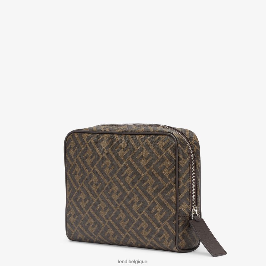 accessoires Fendi trousse de toilette en tissu brun hommes 8X8J2J2485 Fendi Sac