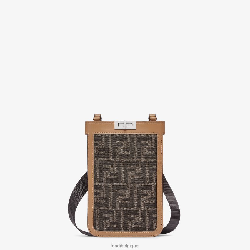 accessoires Fendi coque de téléphone en tissu brun hommes 8X8J2J2620 Fendi Sac