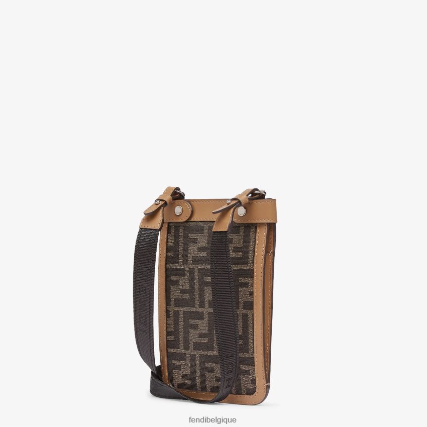 accessoires Fendi coque de téléphone en tissu brun hommes 8X8J2J2620 Fendi Sac