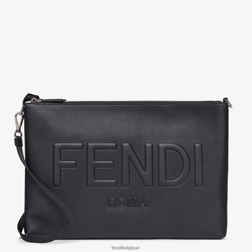 accessoires Fendi pochette en cuir pour étui PC signature noir hommes 8X8J2J1878 Fendi Lunette De Soleil