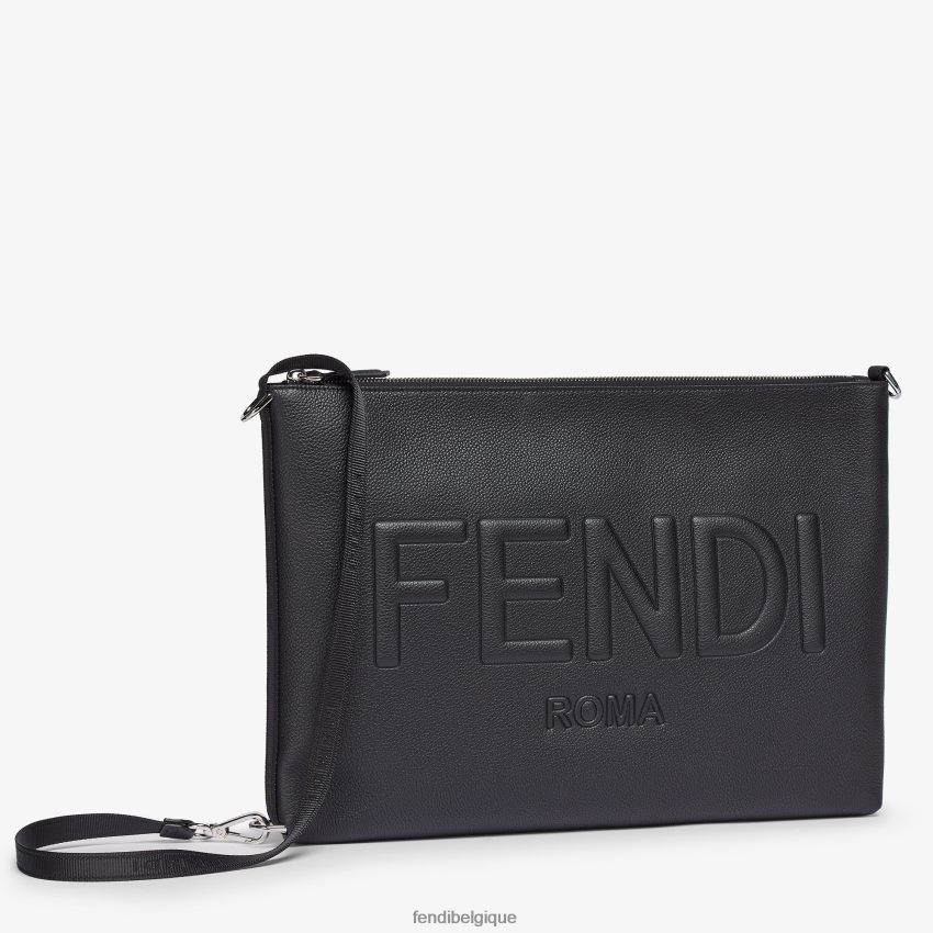 accessoires Fendi pochette en cuir pour étui PC signature noir hommes 8X8J2J1878 Fendi Lunette De Soleil