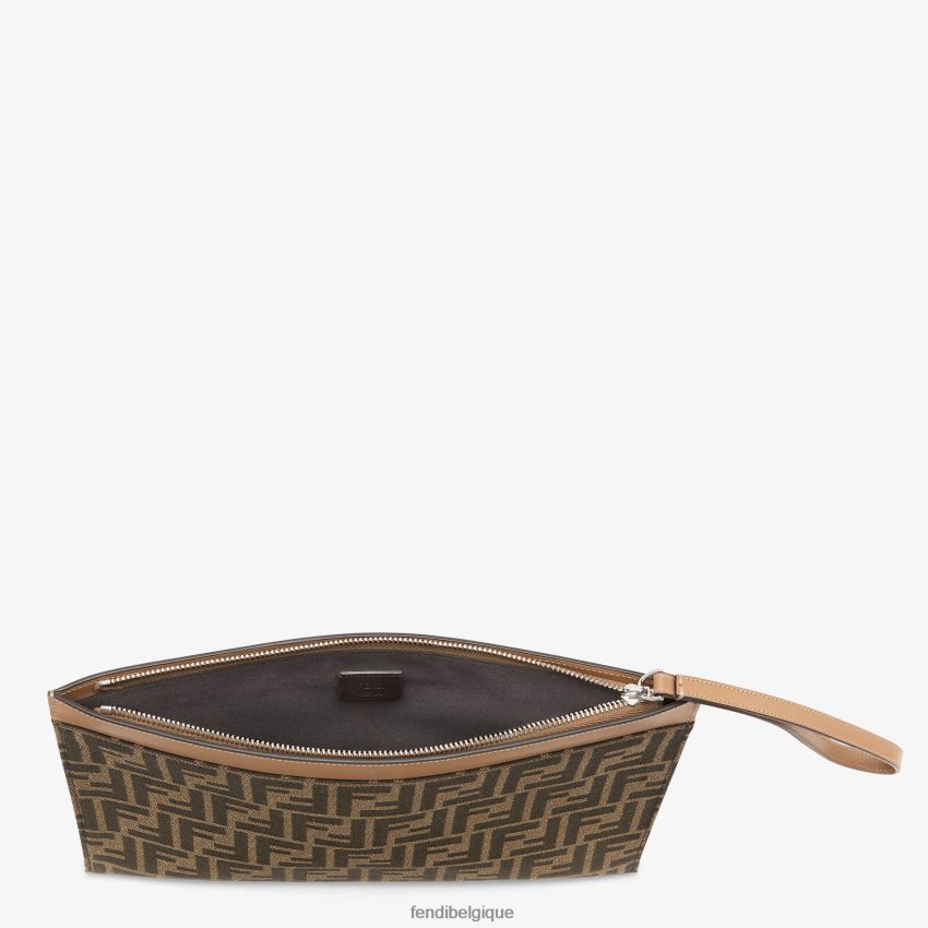 accessoires Fendi pochette en tissu brun hommes 8X8J2J1876 Fendi Sac