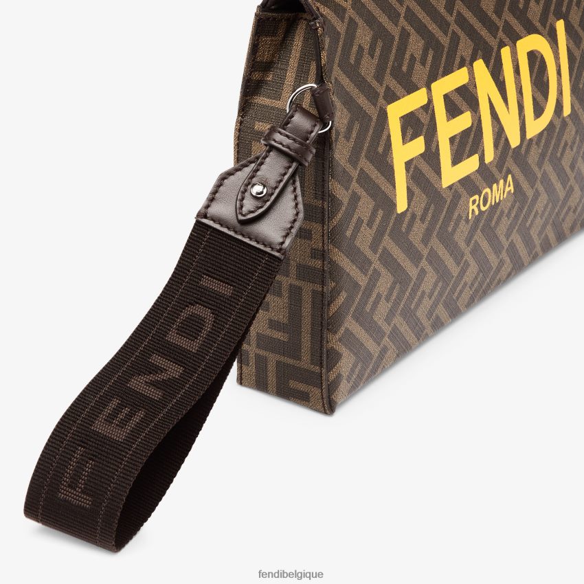 accessoires Fendi pochette en tissu ff brun hommes 8X8J2J2636 Fendi Belgique