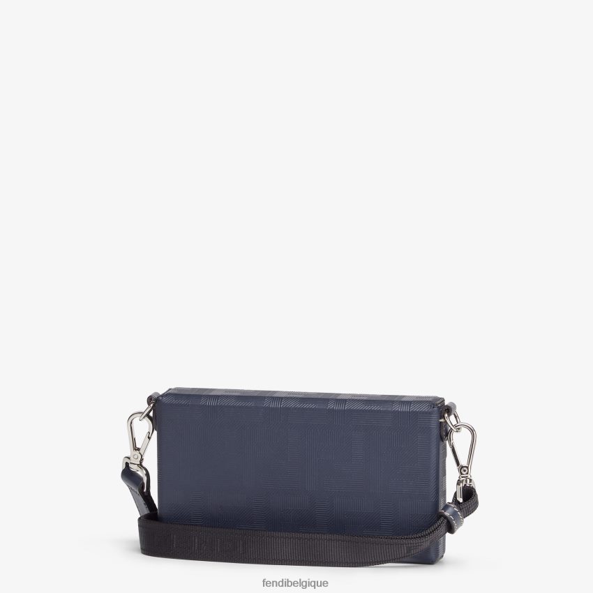 accessoires Fendi sac baguette en cuir souple bleu hommes 8X8J2J2618 Fendi Belgique