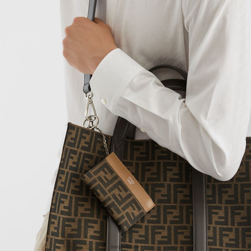 accessoires Fendi étui à clés en tissu brun hommes 8X8J2J2400 Fendi Lunette De Soleil