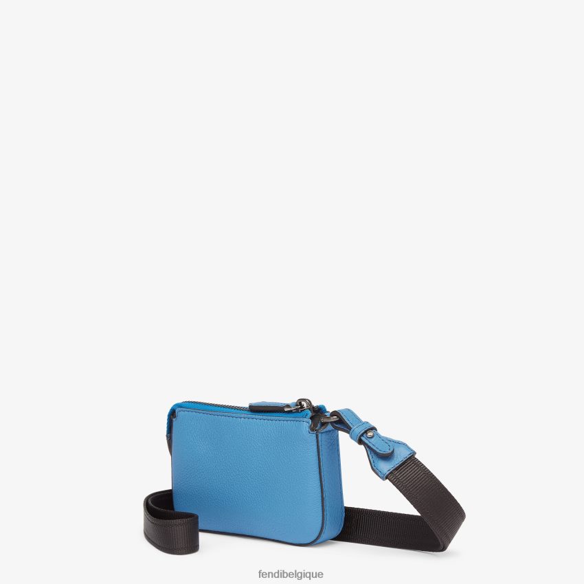 accessoires Fendi porte-monnaie en cuir bleu clair hommes 8X8J2J2616 Fendi Lunette De Soleil