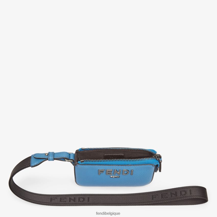 accessoires Fendi porte-monnaie en cuir bleu clair hommes 8X8J2J2616 Fendi Lunette De Soleil