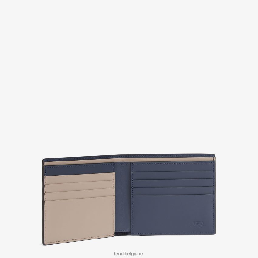 accessoires Fendi portefeuille à deux volets en cuir Shadow bleu hommes 8X8J2J2652 Fendi Lunette De Soleil