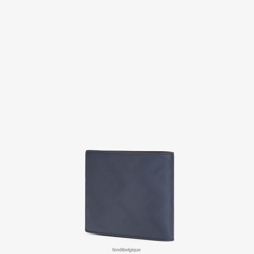 accessoires Fendi portefeuille à deux volets en cuir Shadow bleu hommes 8X8J2J2652 Fendi Lunette De Soleil