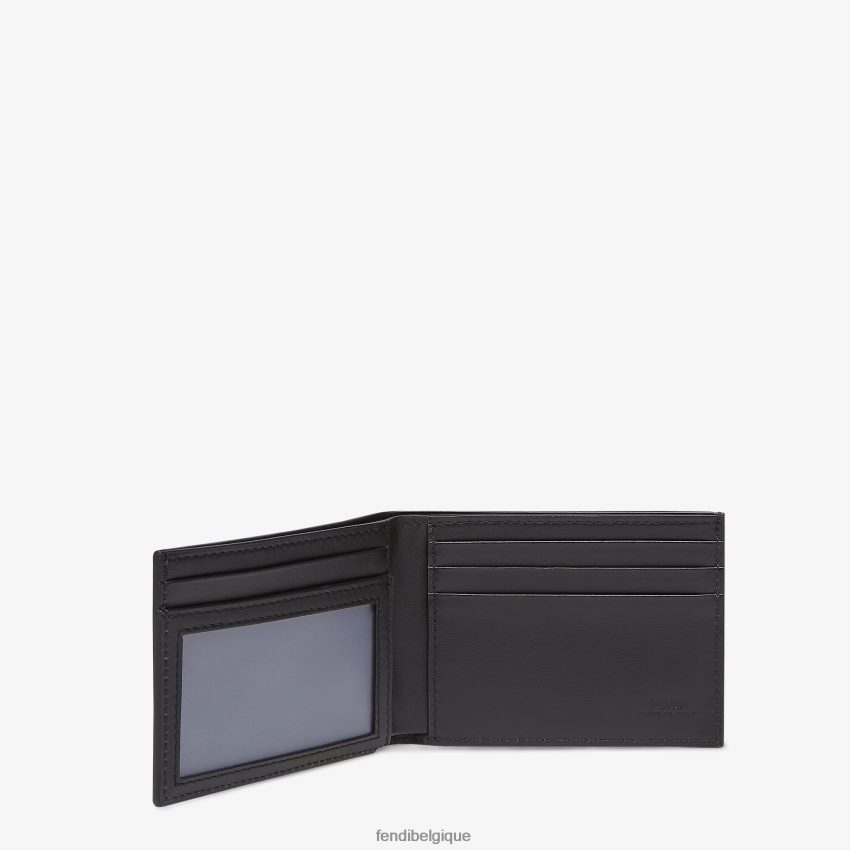 accessoires Fendi portefeuille à deux volets en cuir emblématique en dollars américains noir hommes 8X8J2J2615 Fendi Belgique