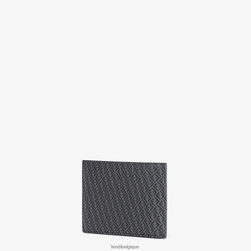 accessoires Fendi portefeuille à deux volets en cuir en dollars américains noir hommes 8X8J2J2657 Fendi Belgique
