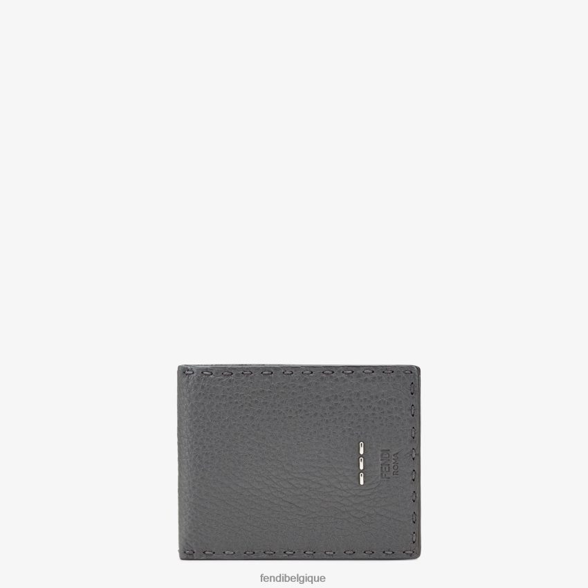 accessoires Fendi portefeuille à deux volets en cuir gris hommes 8X8J2J2680 Fendi Sac